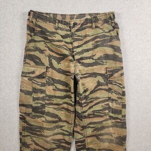 Tiger Stripe Camo Pants Men Small 30x30 Green Cargo Tru Spec Military Adjustable
